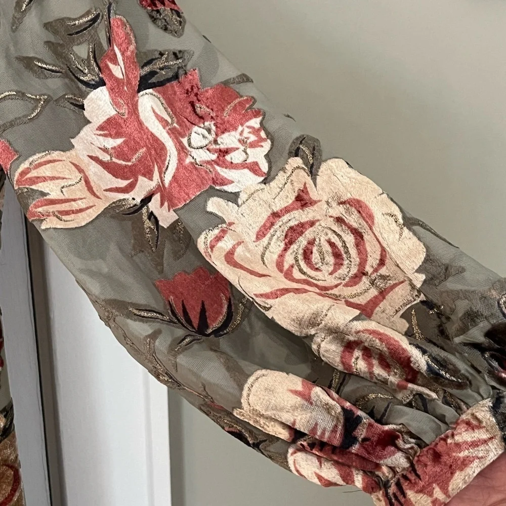 NWOT SOFT SURROUNDINGS Uma Floral Burnout Midi Dress PL Cottagecore Boho - Picture 6 of 15